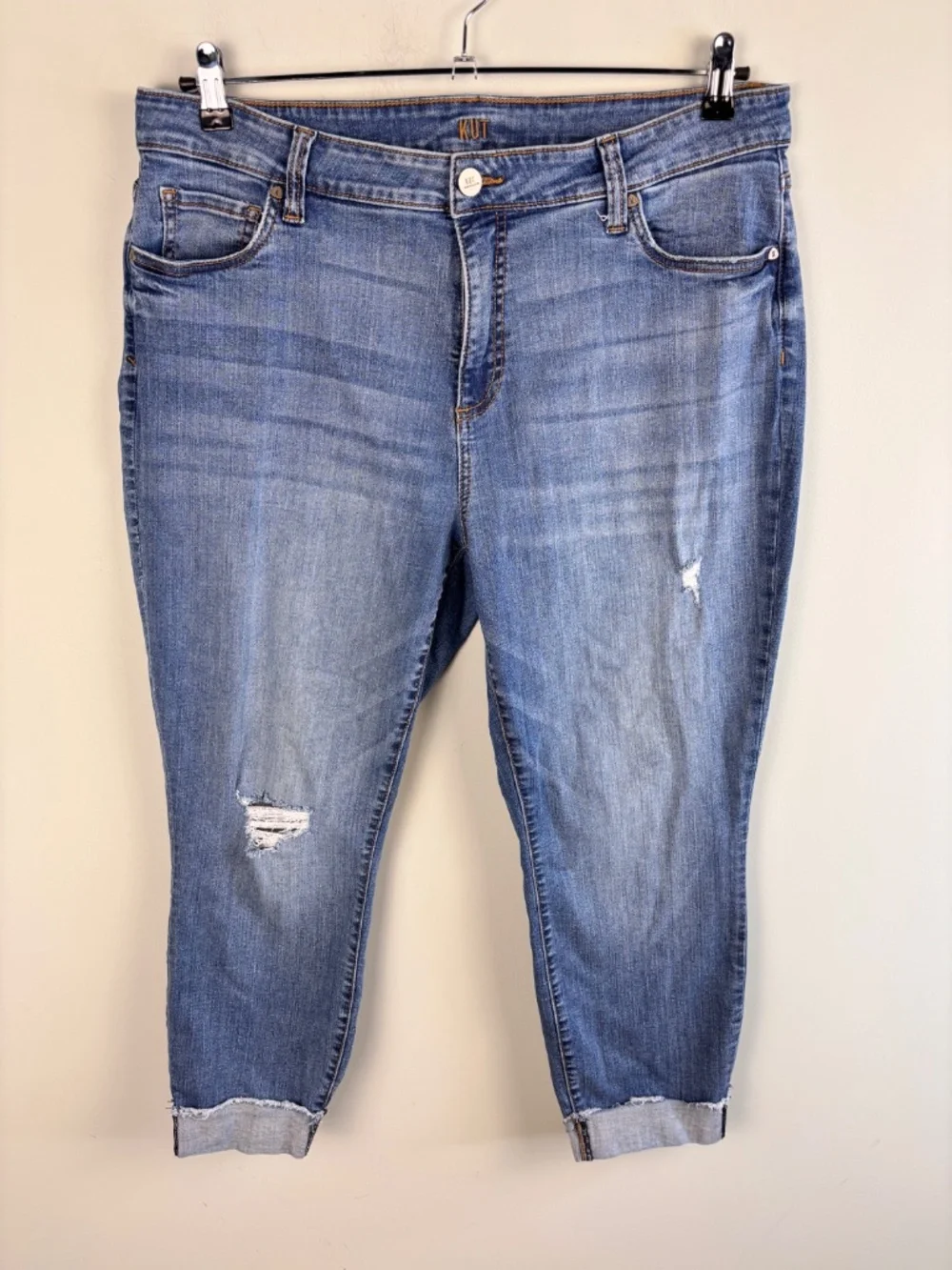 Kut From The Kloth Asher Cuffed Ankle Jean Size 16W - Picture 2 of 4